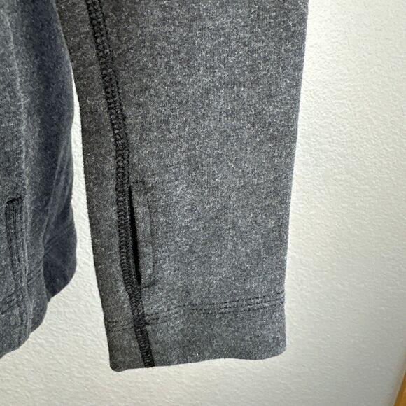 Lululemon Bliss Break Wrap Jacket Size 4 Heather Black Black Pockets Thumbholes - Picture 2 of 6